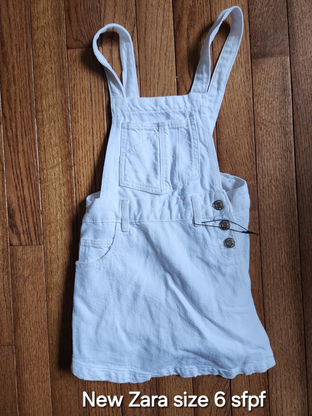 Zara White Denim Overall Skort